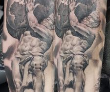 Atlas greek god statue sculpture realism tattoo manchester ancoats