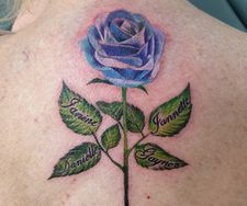 colour rose flower tattoo manchester