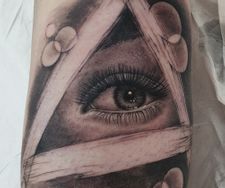 illuminati eye realism tattoo secret society tattoo