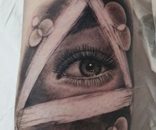 illuminati eye realism tattoo secret society tattoo