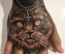 maine coon cat hand tattoo manchester studio